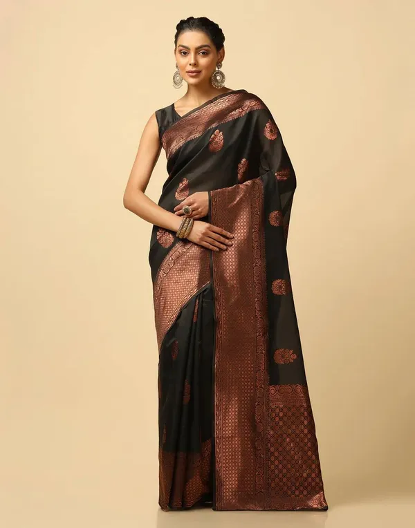 Black_Banarasi_Silk_Saree_New_Collection_|_Premium_Quality_Fabric_|_Latest_Design_Pattu_Party_Wear_Saree_With_Blouse_Piece_|_Trending_Wedding_Sari_|_Soft_Lichi_Silk_Saree