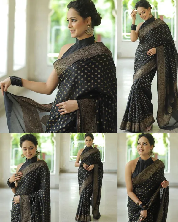 Trending_Black_Soft_Lichi_Silk_Saree_with_Rich_Pallu_&_Jacquard_Work_|_Latest_Pattu_Party_Wear_Sadi_with_Blouse_Piece