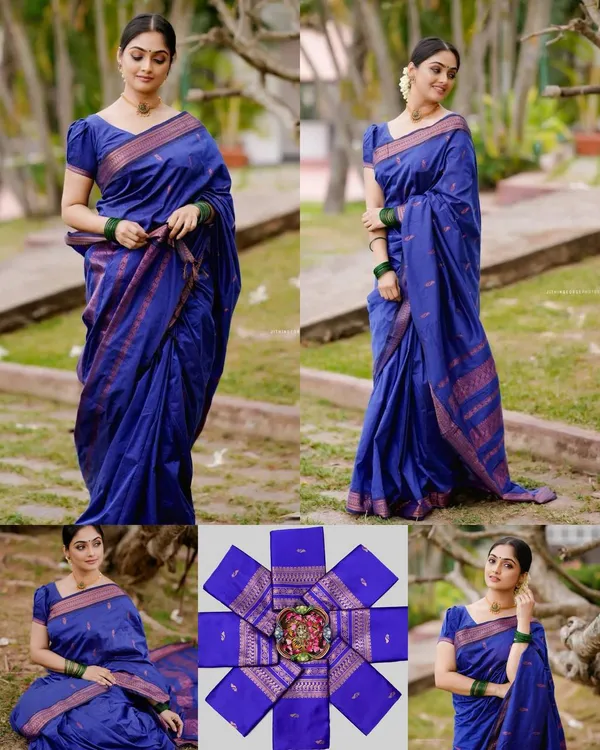 Navy_Blue_Lichi_Silk_Saree_New_Collection_|_Rich_Pallu_Saree_with_Exclusive_Running_Blouse_|_Trending_Jacquard_Party_Wear