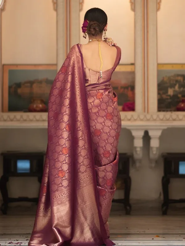 Trending_Maroon_Soft_Lichi_Silk_Kanjivaram_Saree_New_Collection_|_Pattu_Party_Wear_Sadi_with_Rich_Jacquard_Design_&_Blouse_Piece