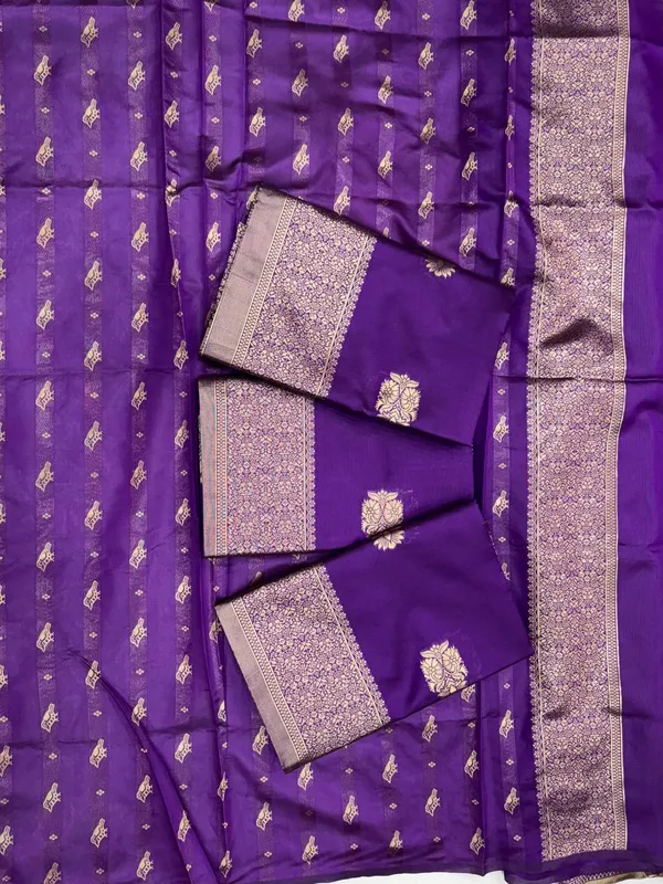 Latest_Design_Purple_Kanjivaram_Pattu_Party_Wear_Sadi_With_Blouse_Piece_|_Trending_Wedding_Sari_in_Soft_Litchi_Silk