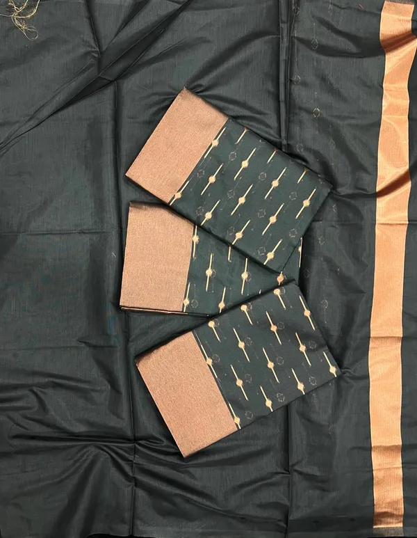 Black_Saree_Premium_Quality_Fabric_Latest_Design_Party_Wear_Saree_With_Blouse_Piece_|_Saree_New_Collection_|_Cotton_Slub_Fabric