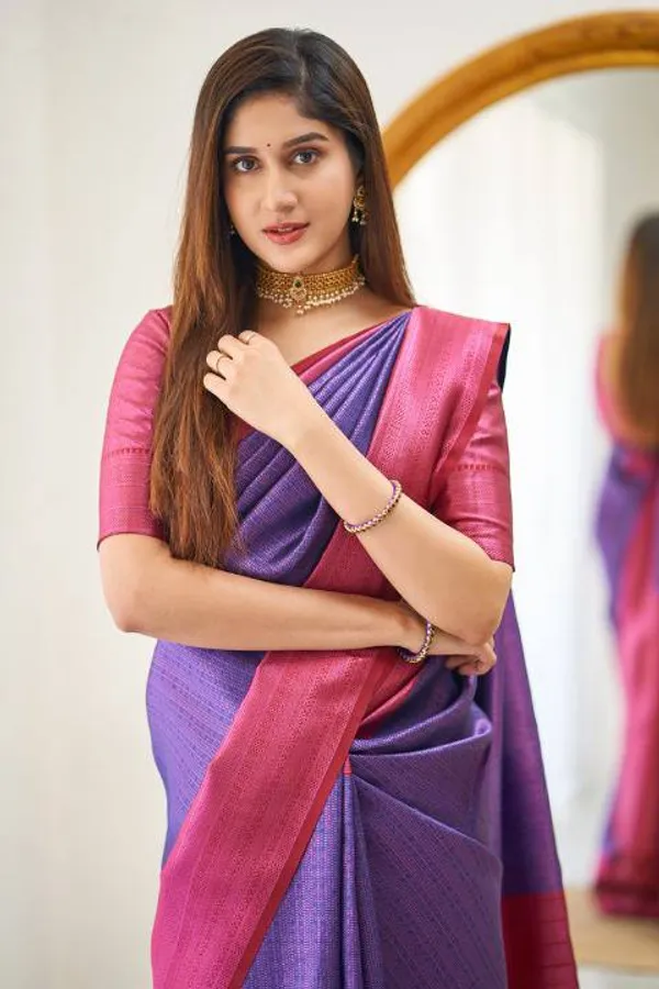 Ficshop_Premium_Quality_Purple_Two_Tone_Silk_Saree_New_Collection_|_Latest_Design_Pattu_Party_Wear_Saree_with_Contrast_Blouse_Piece_|_Stylish_Wedding_&_Partywear_Litchi_Silk_Saree
