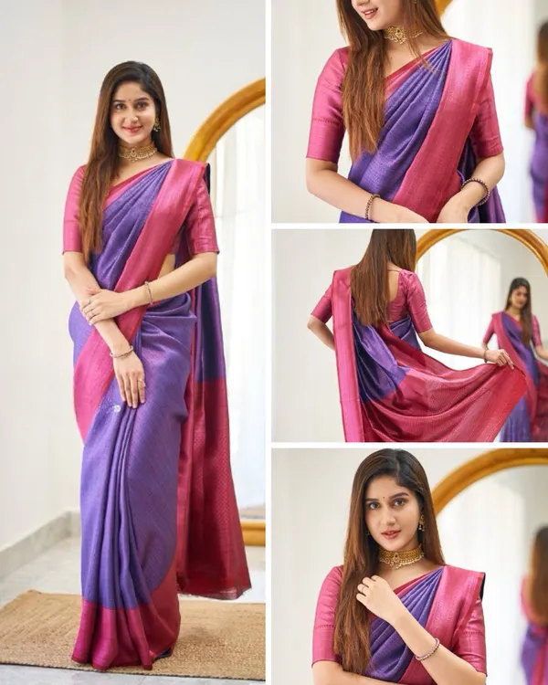 Ficshop_Premium_Quality_Purple_Two_Tone_Silk_Saree_New_Collection_|_Latest_Design_Pattu_Party_Wear_Saree_with_Contrast_Blouse_Piece_|_Stylish_Wedding_&_Partywear_Litchi_Silk_Saree