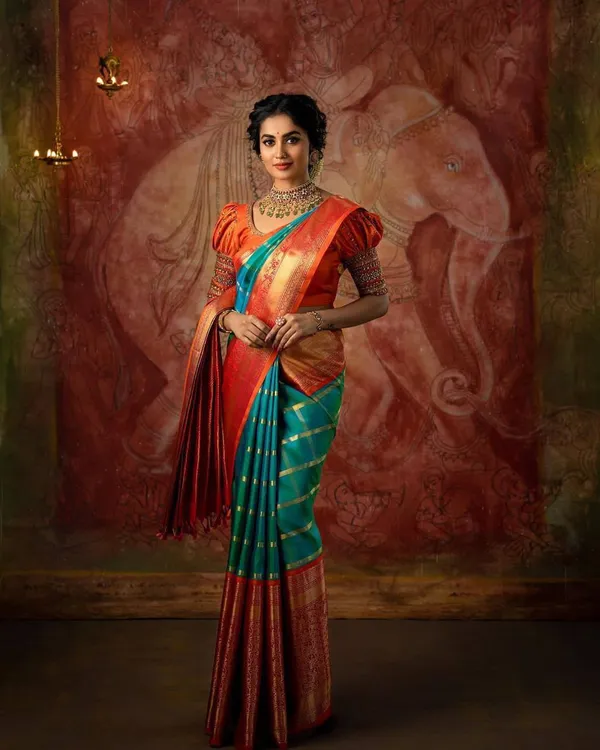Teal_Premium_Quality_Lichi_Silk_Saree_New_Collection_|_Latest_Design_Pattu_Party_Wear_Saree_With_Blouse_Piece_|_Wedding_&_Partywear_Trending_Dual_Tone_Saree_|_Ficshop_Designer_Fabric