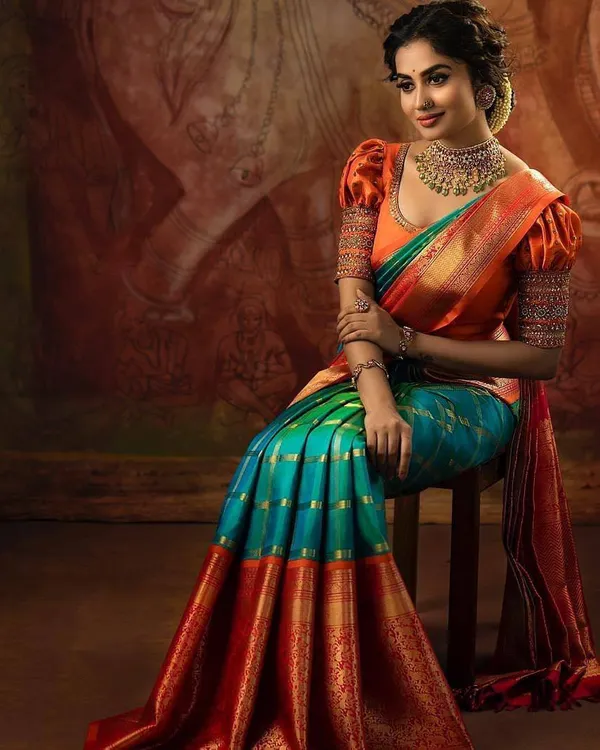 Teal_Premium_Quality_Lichi_Silk_Saree_New_Collection_|_Latest_Design_Pattu_Party_Wear_Saree_With_Blouse_Piece_|_Wedding_&_Partywear_Trending_Dual_Tone_Saree_|_Ficshop_Designer_Fabric