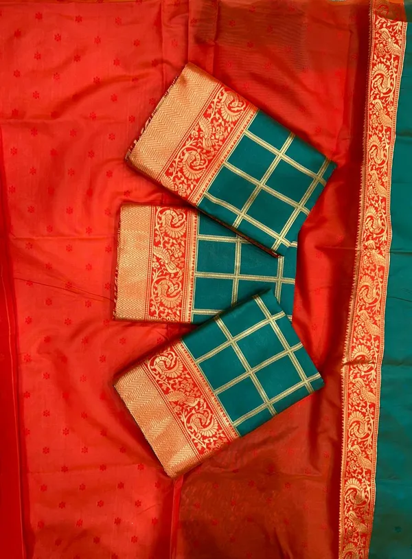 Teal_Premium_Quality_Lichi_Silk_Saree_New_Collection_|_Latest_Design_Pattu_Party_Wear_Saree_With_Blouse_Piece_|_Wedding_&_Partywear_Trending_Dual_Tone_Saree_|_Ficshop_Designer_Fabric
