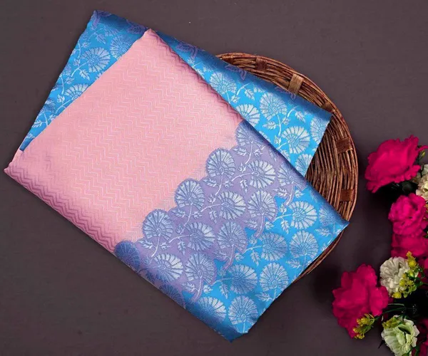 Pastel_Pink_Aqua_Blue_Premium_Quality_Lichi_Silk_Saree_New_Collection_|_Latest_Design_Pattu_Party_Wear_Saree_With_Blouse_Piece_|_Wedding_Sari_|_Stylish_Two_Tone_Saree_by_Ficshop