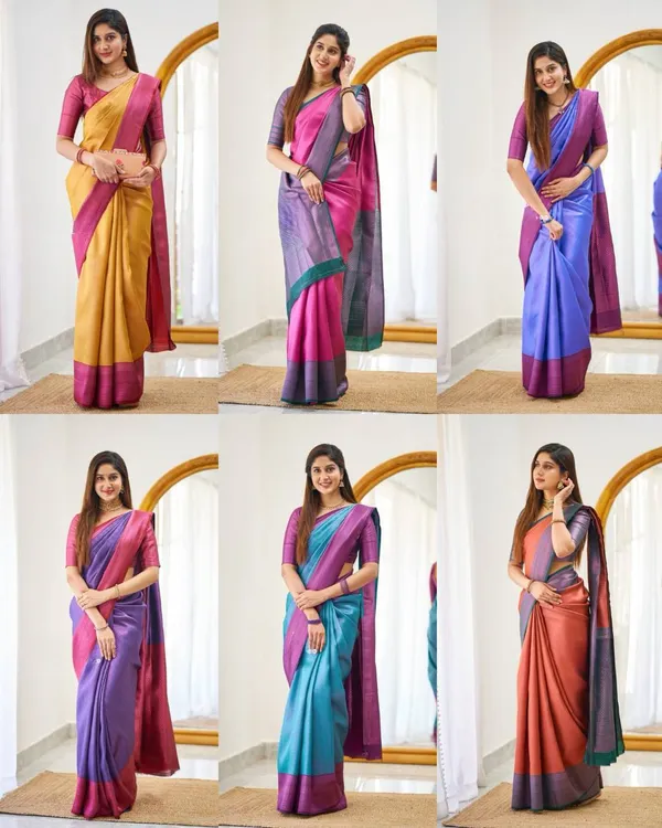 Ficshop_Premium_Quality_Pink_Two_Tone_Silk_Saree_New_Collection_|_Latest_Design_Pattu_Party_Wear_Saree_with_Contrast_Blouse_Piece_|_Stylish_Wedding_&_Partywear_Litchi_Silk_Saree