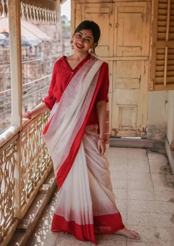 White_Red_Saree_-_Premium_Quality_Fabric_Soft_Lilan_Slab_Saree_New_Collection_|_Latest_Design_Party_Wear_Saree_with_Rich_Pallu_&_Running_Blouse_Piece