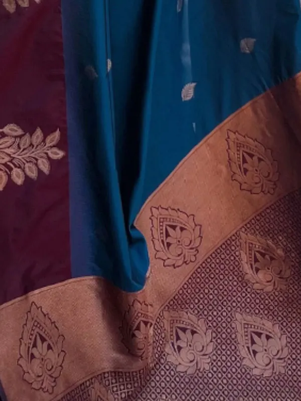 Trending_Navy_Blue_&_Maroon_Pattu_Party_Wear_Saree_with_Rich_Jacquard_Design_|_Latest_Design_Sadi,_Wedding_Sari_With_Blouse_Piece_|_Soft_Lichi_Silk