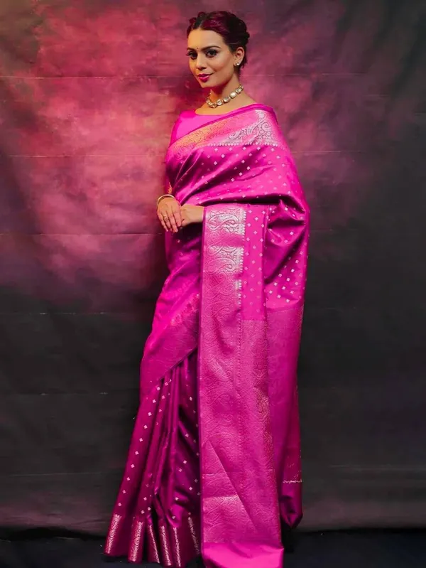 Pink_Banarasi_Saree_with_Rich_Pallu_�_Saree_New_Collection_|_Latest_Design_Pattu_Party_Wear_Sadi_with_Blouse_Piece_|_Trending_Dual_Tone_Wedding_Sari_in_Soft_Lichi_Silk