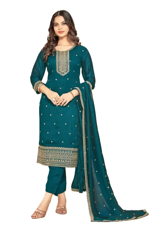 Women's_Teal_Blue_Designer_Kurti_set_with_Dupatta