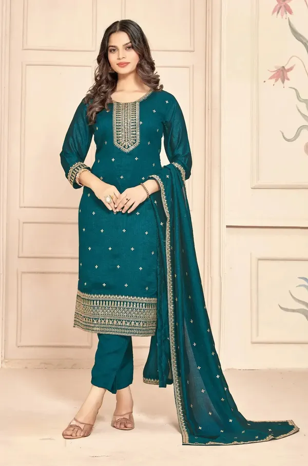 Women's_Teal_Blue_Designer_Kurti_set_with_Dupatta