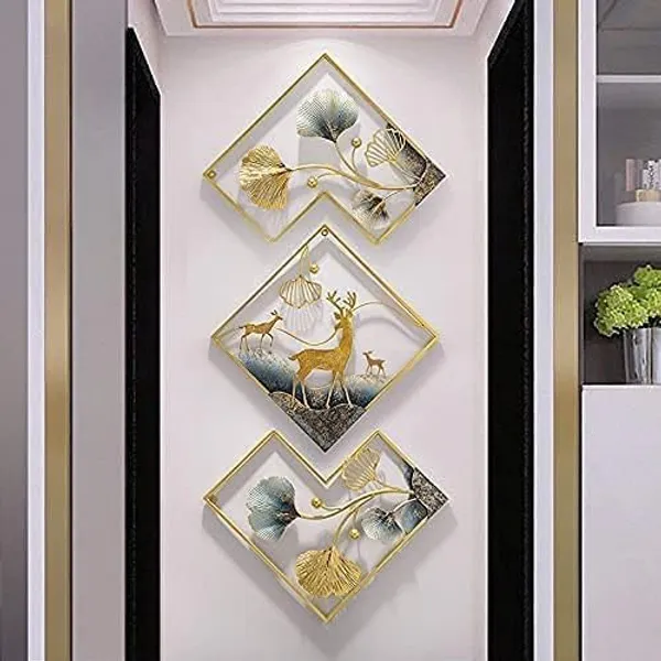 Set_Of_3___Deer_Frame_Metal_Wall_Art_|_Useful_For_Home_Decoration_Art_Piece