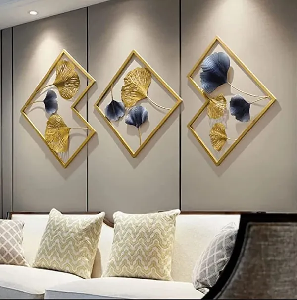 Set_Of_3__Leaf_Frame_Metal_Wall_Art_-_Home_Decoration_Art_Piece