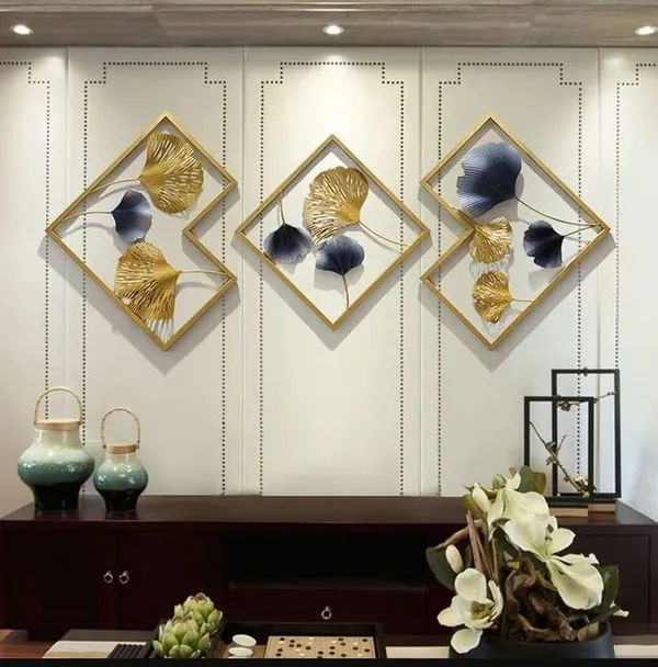 Set_Of_3__Leaf_Frame_Metal_Wall_Art_-_Home_Decoration_Art_Piece