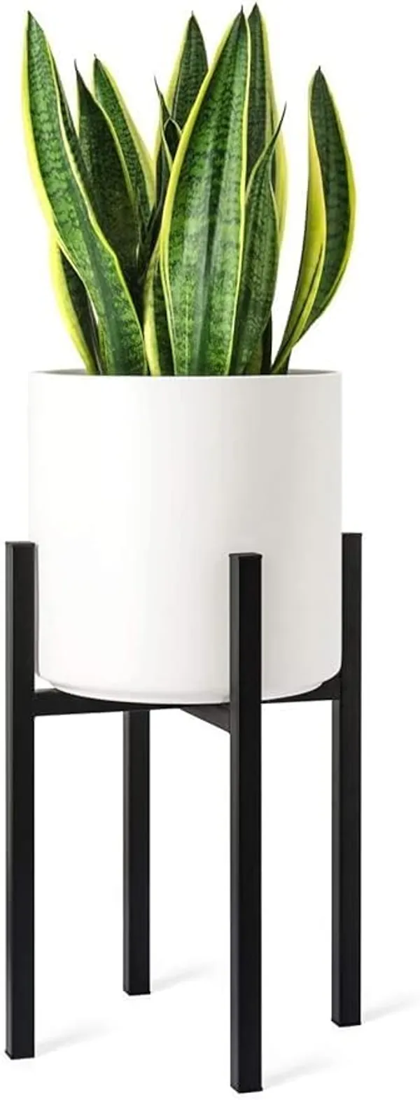 White_Modern_Metal_Floor_Flower_Stands_Planter