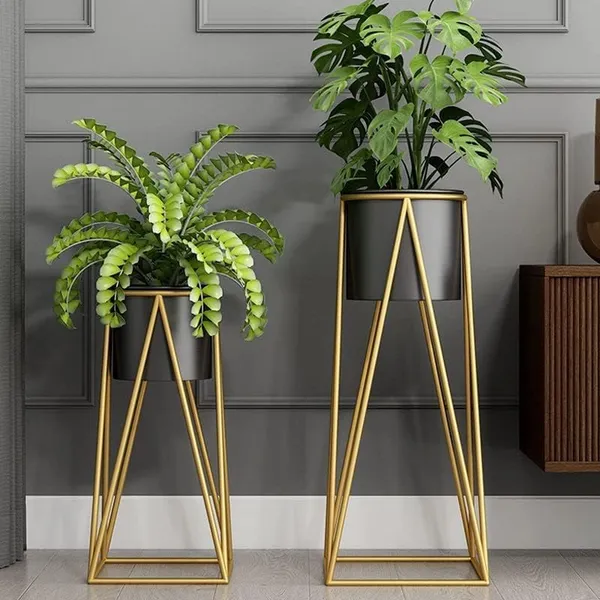 Set_Of_2_Black_Metal__Flower_Stands_Planter_For_Living_Room_&_Bedroom_|_Tall_Indoor_Plant_Stand__With_Planter_Pot