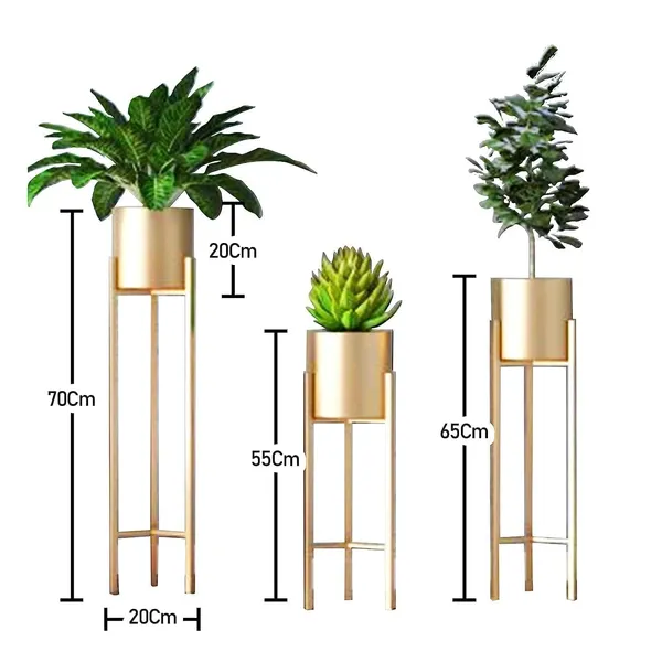 Set_Of_3_Gold_Metal__Flower_Stands_Planter_For_Living_Room_&_Bedroom_|_Tall_Indoor_Plant_Stand__With_Planter_Pot