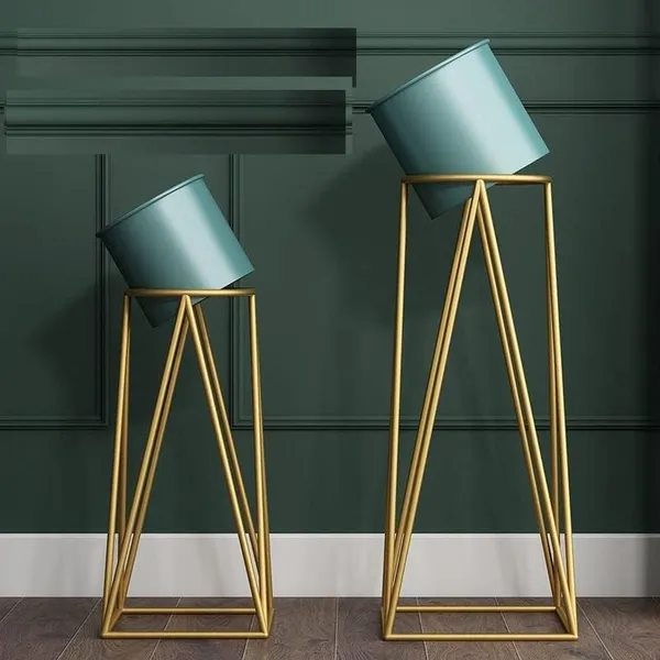 Set_Of_2_Green_Metal__Flower_Stands_Planter_For_Living_Room_&_Bedroom_|_Tall_Indoor_Plant_Stand__With_Planter_Pot