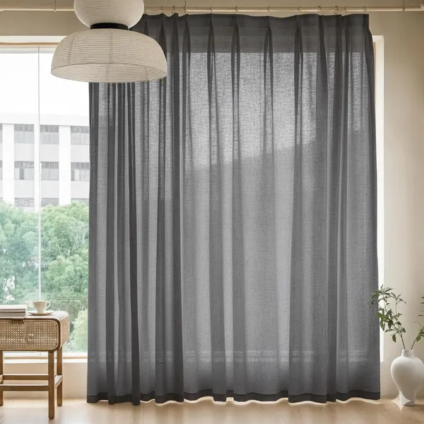 Pack_Of_1_-__Sheer_Curtain_Pinch_Pleated__For_Home_Decor