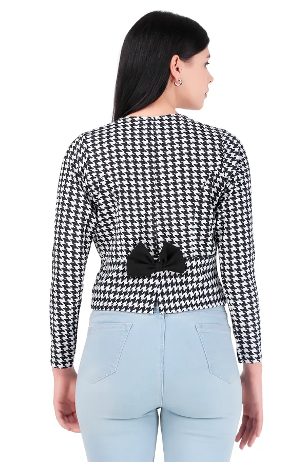 Black_Polycotton_Colourblocked_Crop_Shrug_For_Women_&_Girls