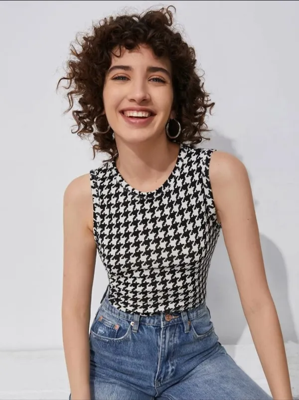 White_Lycra_Round_Neck_Top_For_Women