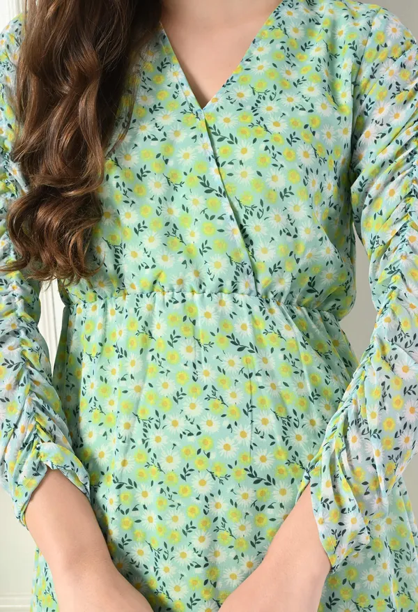 Elegant_Green_Floral_Asymmetrical_Dress