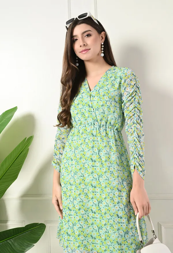 Elegant_Green_Floral_Asymmetrical_Dress
