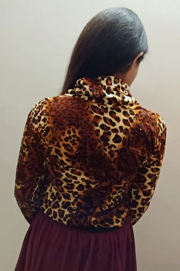 Gold_Velvet_High_Neck_Full-Length_Top_For_Women