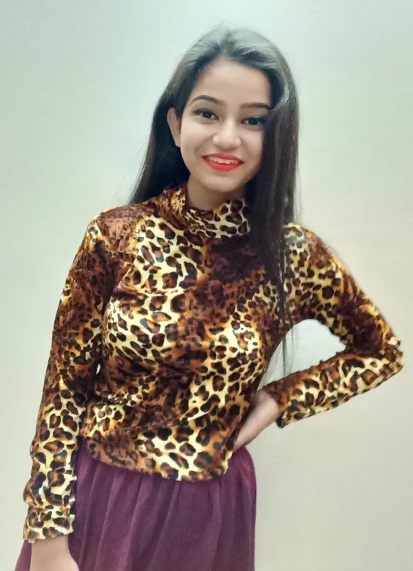 Gold_Velvet_High_Neck_Full-Length_Top_For_Women