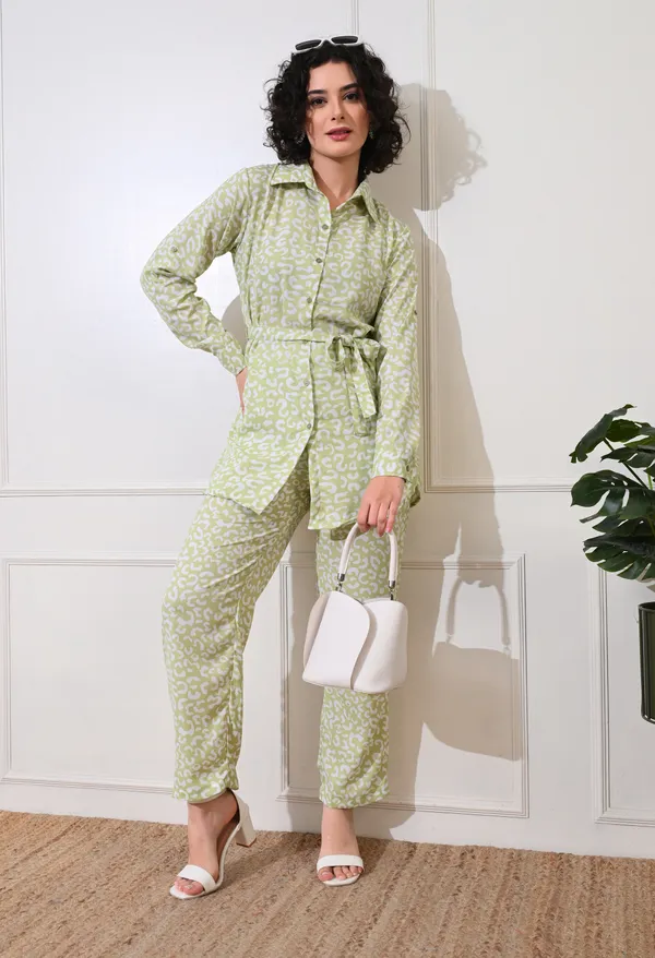 Pista_Polyester_Fresh_Lime_Abstract_Long_Roll_On_Sleeves_Shirt_With_Trousers_Co-Ords_For_Women_&_Girls