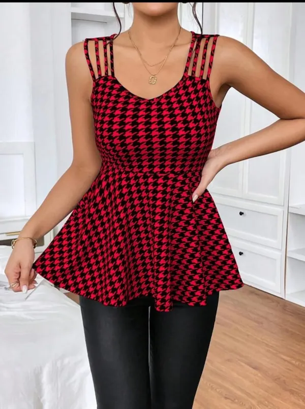 Maroon_Lycra_V_Neck_Top_For_Women