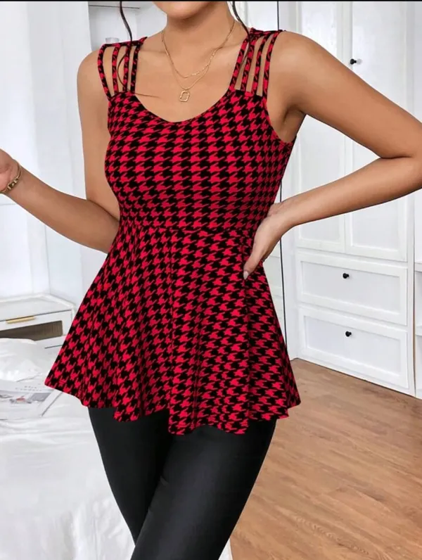 Maroon_Lycra_V_Neck_Top_For_Women