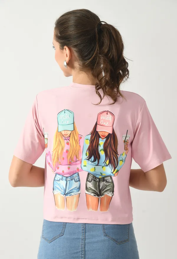 Pink_Lycra_Round_Neck_Short_Top_For_Women