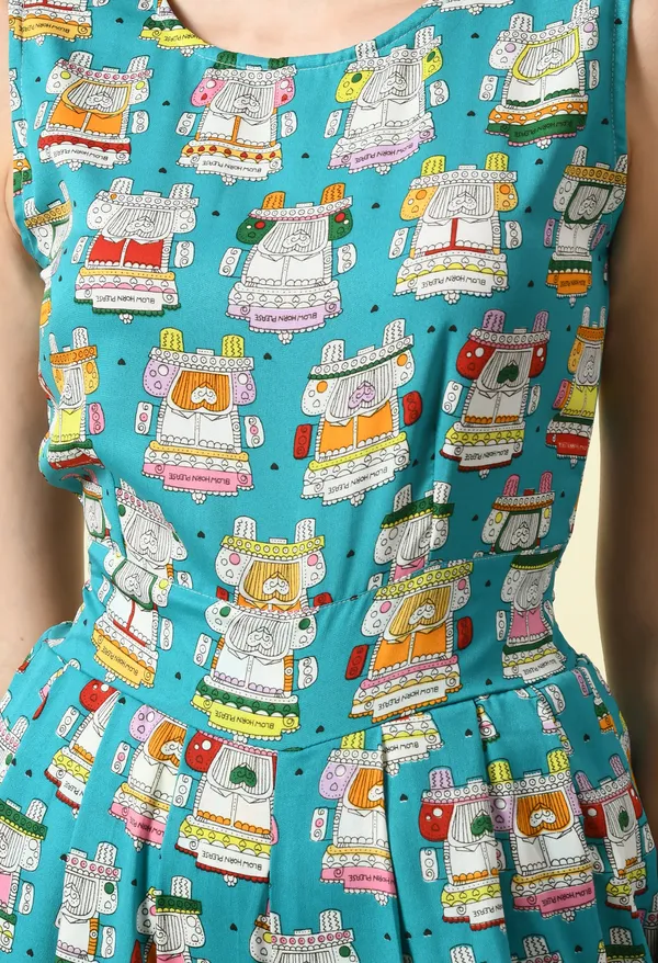 Blue_Polyester_Printed_Draped_Jumpsuit_For_Women_&_Girls