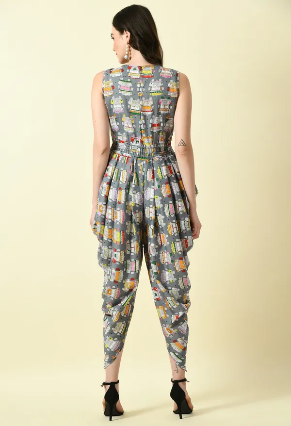 Grey_Polyester_Printed_Draped_Jumpsuit_For_Women_&_Girls