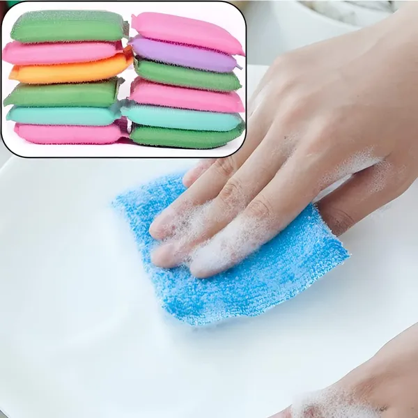 Non-Scratch_Multi_Colour_Kitchen_Utensil_Scrubber_Pad,_Multi-Use_&_Foam_Pad_Sponge_Scourer_for_Dish_12_pc