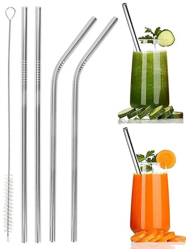 Reusable_Stainless_Steel_Straw_with_Cleaning_Brush-_Long_Metal_Straws_for_Drinking,_Reusable_Set_of_5_(2-_Bend_Pipe,_2-_Long_Straw,_1-Cleaning_Brush),_Silver