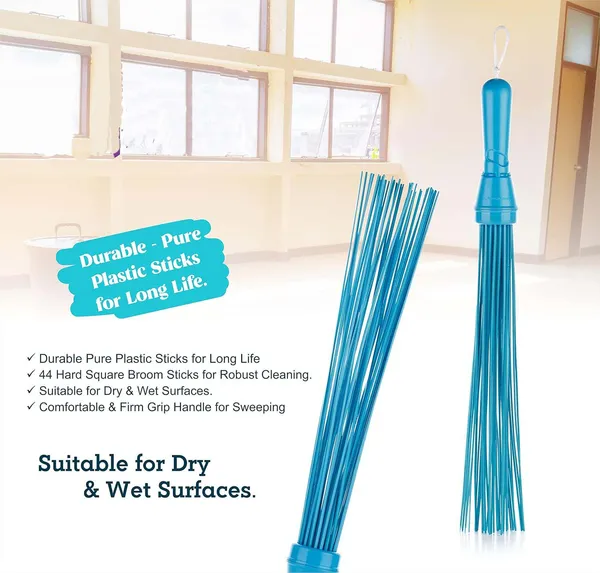 Multicolor_Kharata/Plastic_Stick_Broom/Jhadu_For_Home_And_Bathroom_Cleaning_Assorted_Hard_Floor_Pack_Of_2