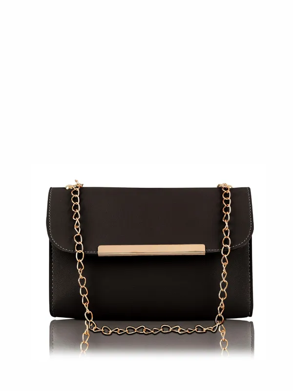 Black_PU_Leather_Closure_Zip_Shoulder_Bag_Set_Of_3_(_29_*_23_*_9_Cm)