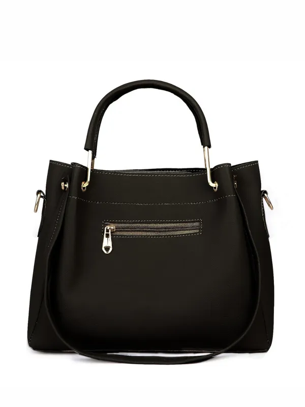 Black_PU_Leather_Closure_Zip_Shoulder_Bag_Set_Of_3_(_29_*_23_*_9_Cm)