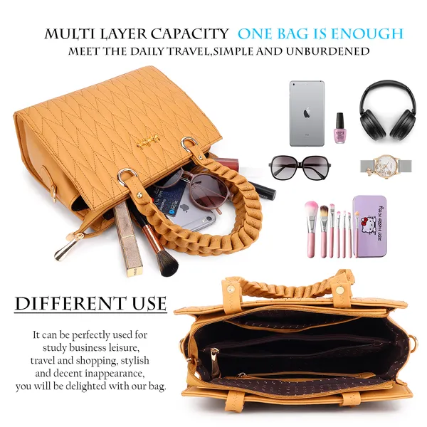 Beige_PU_Leather_Closure_Zip_Handbag_For_Women_(_30_*_23_*_14_Cm)