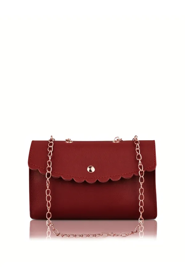 Maroon_PU_Leather_Closure_Flap_&_Zip_Handheld_Set_Of_3_(_29_*_23_*_9_Cm)