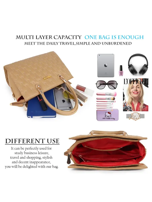 Beige_PU_Leather_Closure_Zip_Handbag_For_Women_(_30_*_23_*_14_Cm)