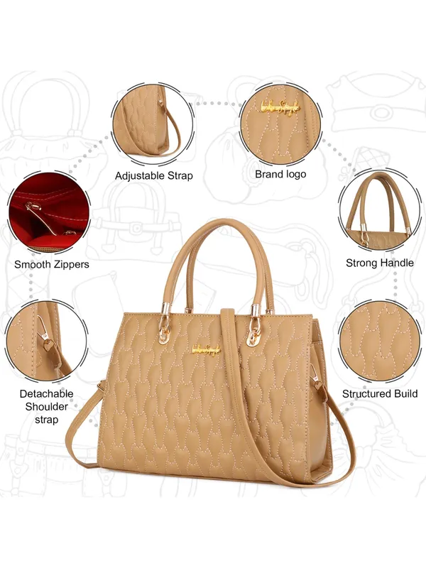 Beige_PU_Leather_Closure_Zip_Handbag_For_Women_(_30_*_23_*_14_Cm)