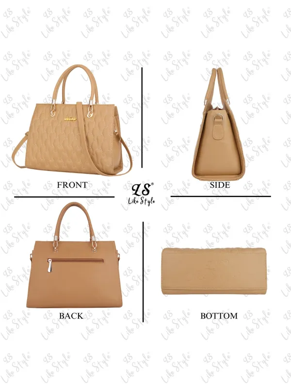 Beige_PU_Leather_Closure_Zip_Handbag_For_Women_(_30_*_23_*_14_Cm)