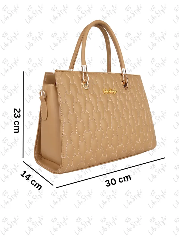 Beige_PU_Leather_Closure_Zip_Handbag_For_Women_(_30_*_23_*_14_Cm)