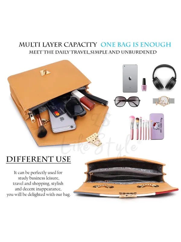 Beige_PU_Leather_Closure_Flap_Sling_Bag_For_Women_(_24_*_17_*_7_Cm)